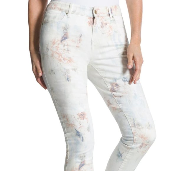 ✨4 for $20✨ | Chico’s | Platinum Diffused Floral Jeggings | 4 - Picture 4 of 8